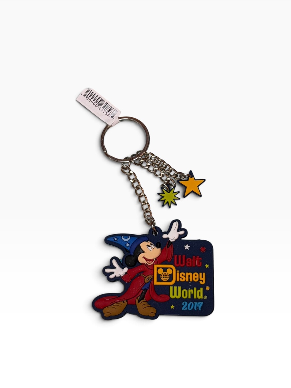 Disney World 2017 Mickey Sorcerer Rubber Star Dangles Keychain